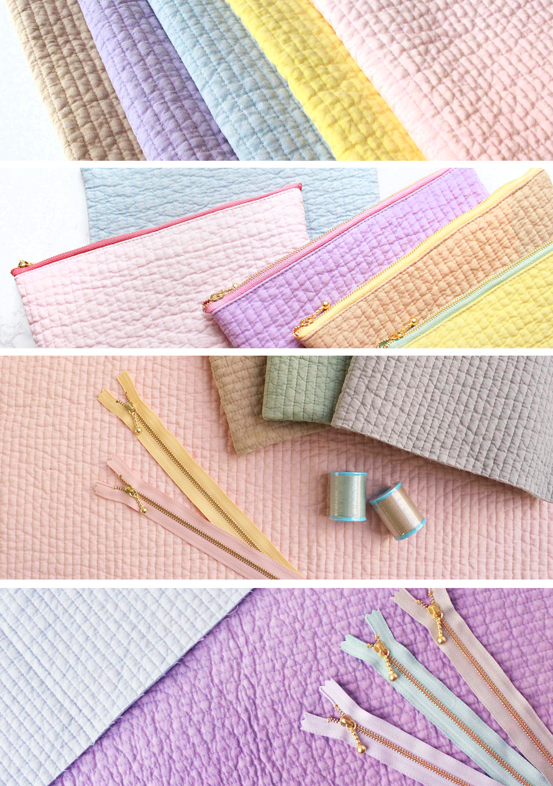 Quilted Fabric - Melon Sorbet (7mm) (extra wide)