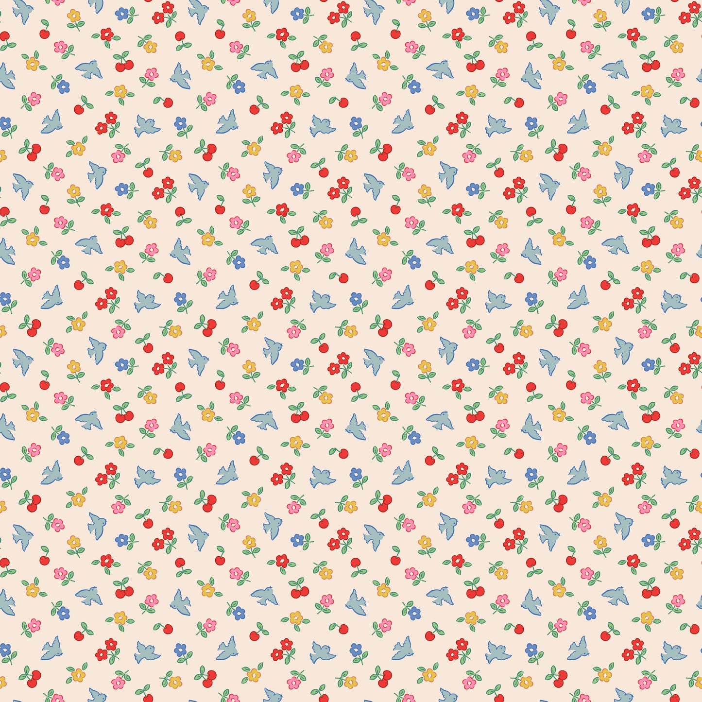 Bluebells and Buttercups - Cheery Bluebird Sky