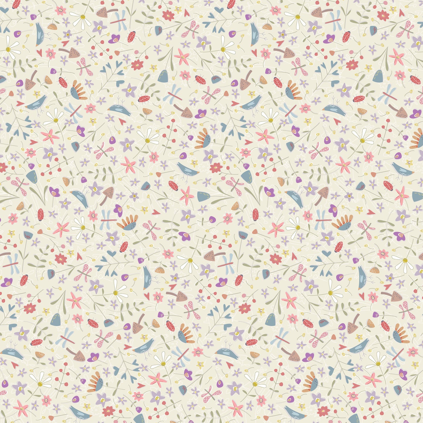!! PRE ORDER !! Flower meadow - DV7422 (cream)