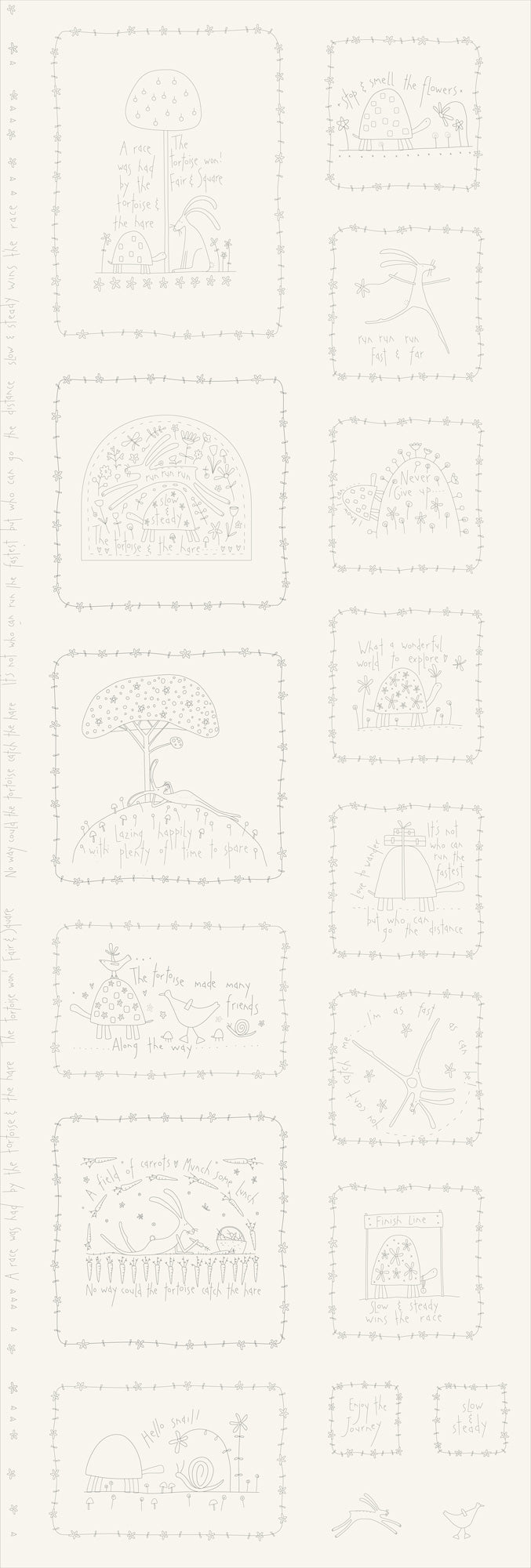 !! PRE ORDER !! Slow and Steady Stitchery panel - DV7441