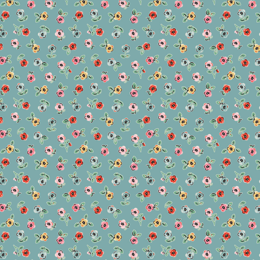 CHERRY FLORALS - blue