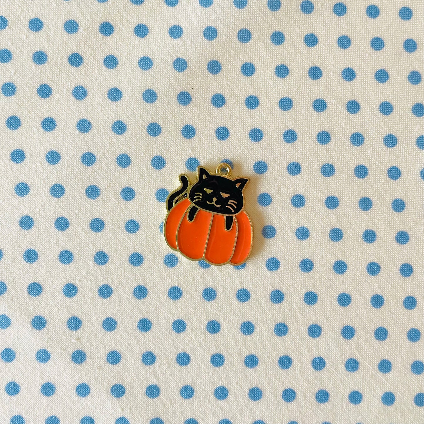 Zipper Charm - Pumpkin & Black Cat