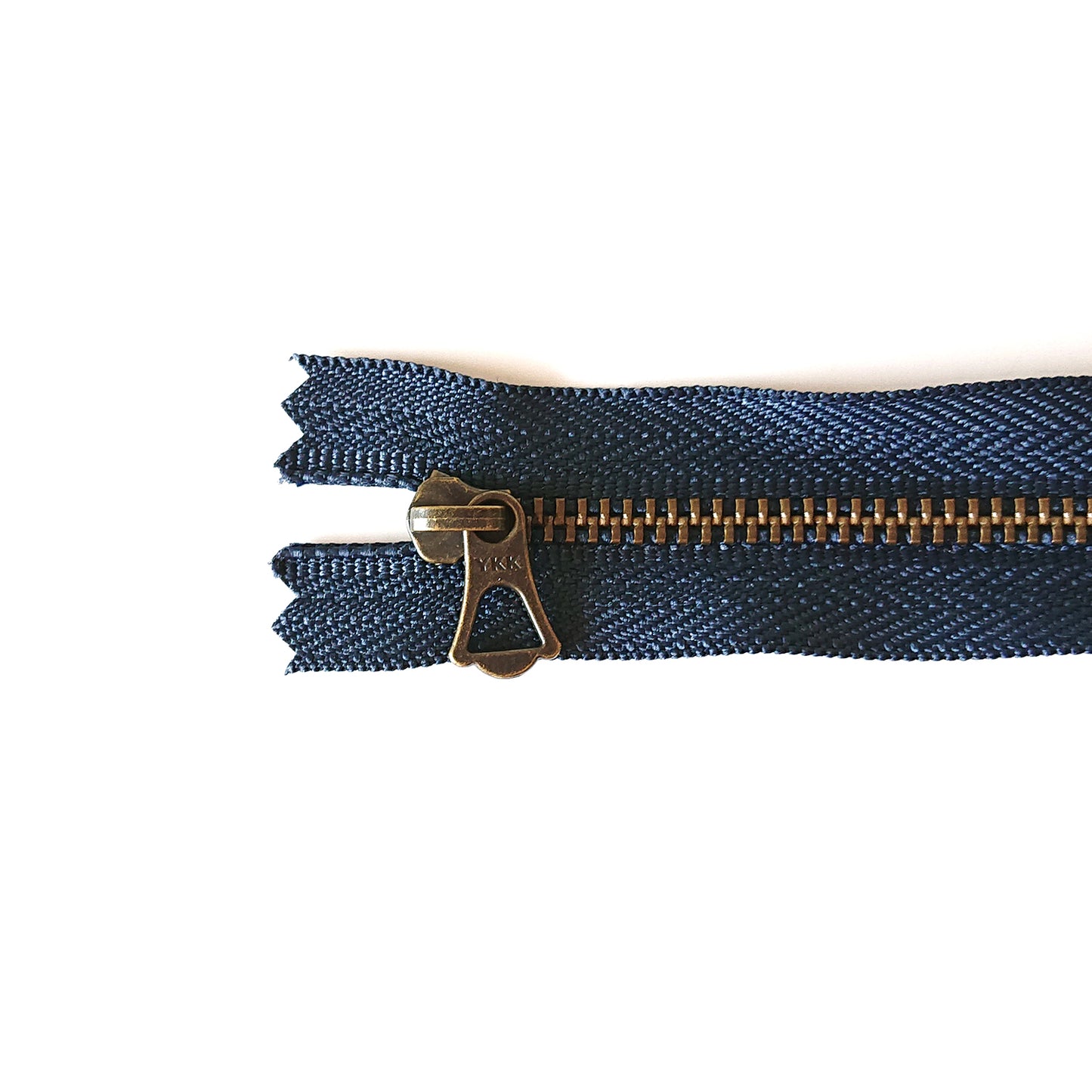YKK Brone Zipper with Tulip Pull - Dark Blue (25cm)