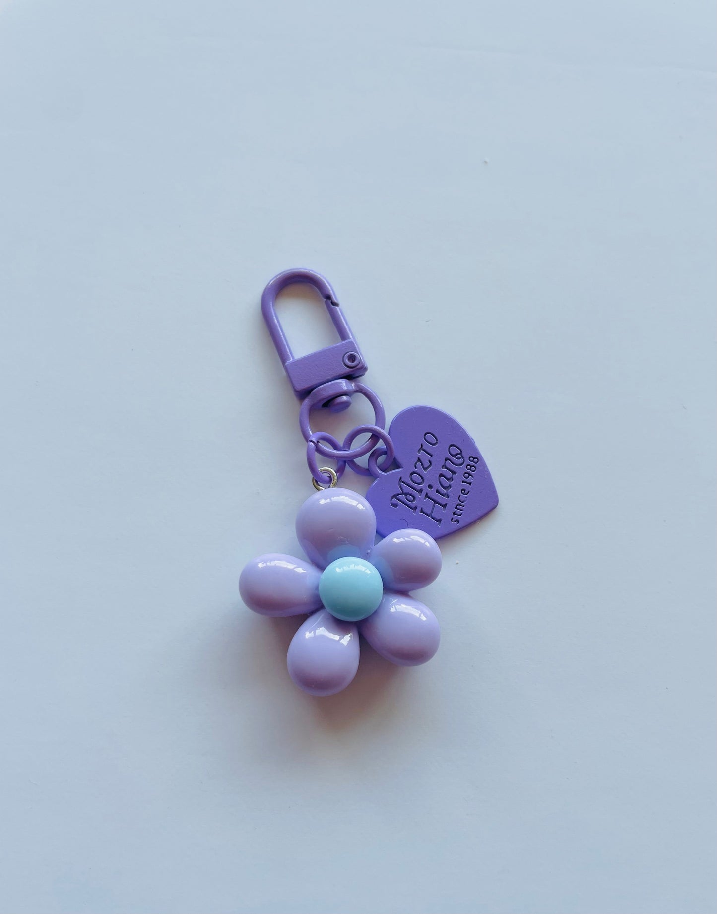 Zipper Charm - Flower & Love (purple)