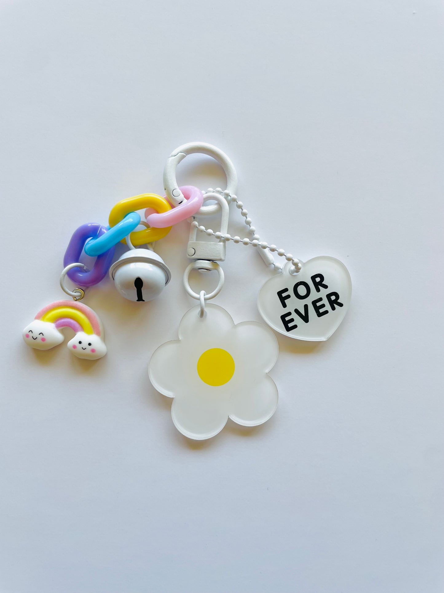 Zipper Charm - Forever Flower (white)