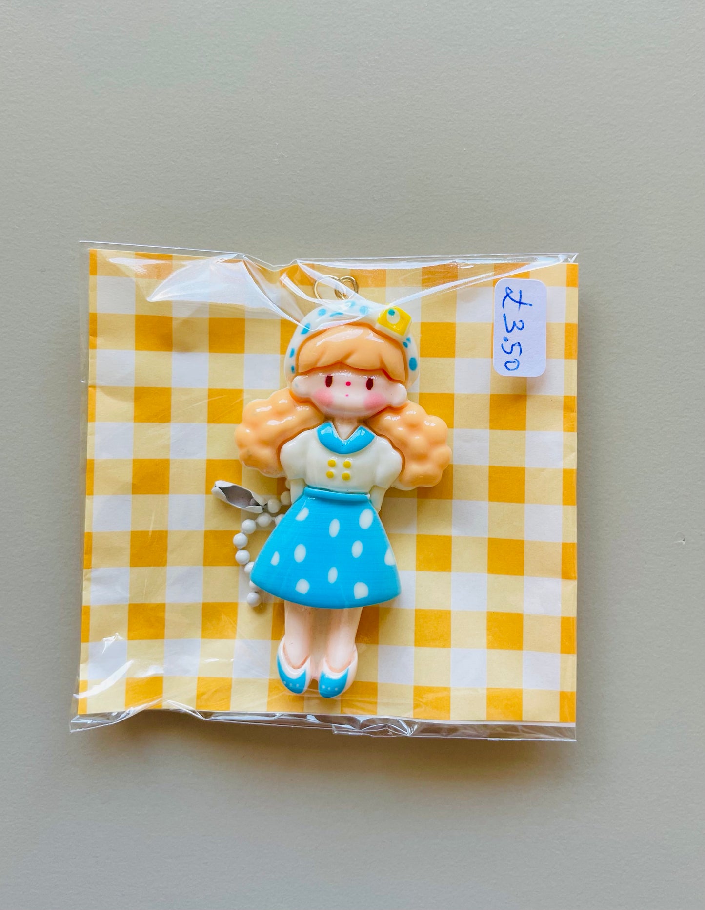 Zipper Charm - Emma Doll (yellow/blue)