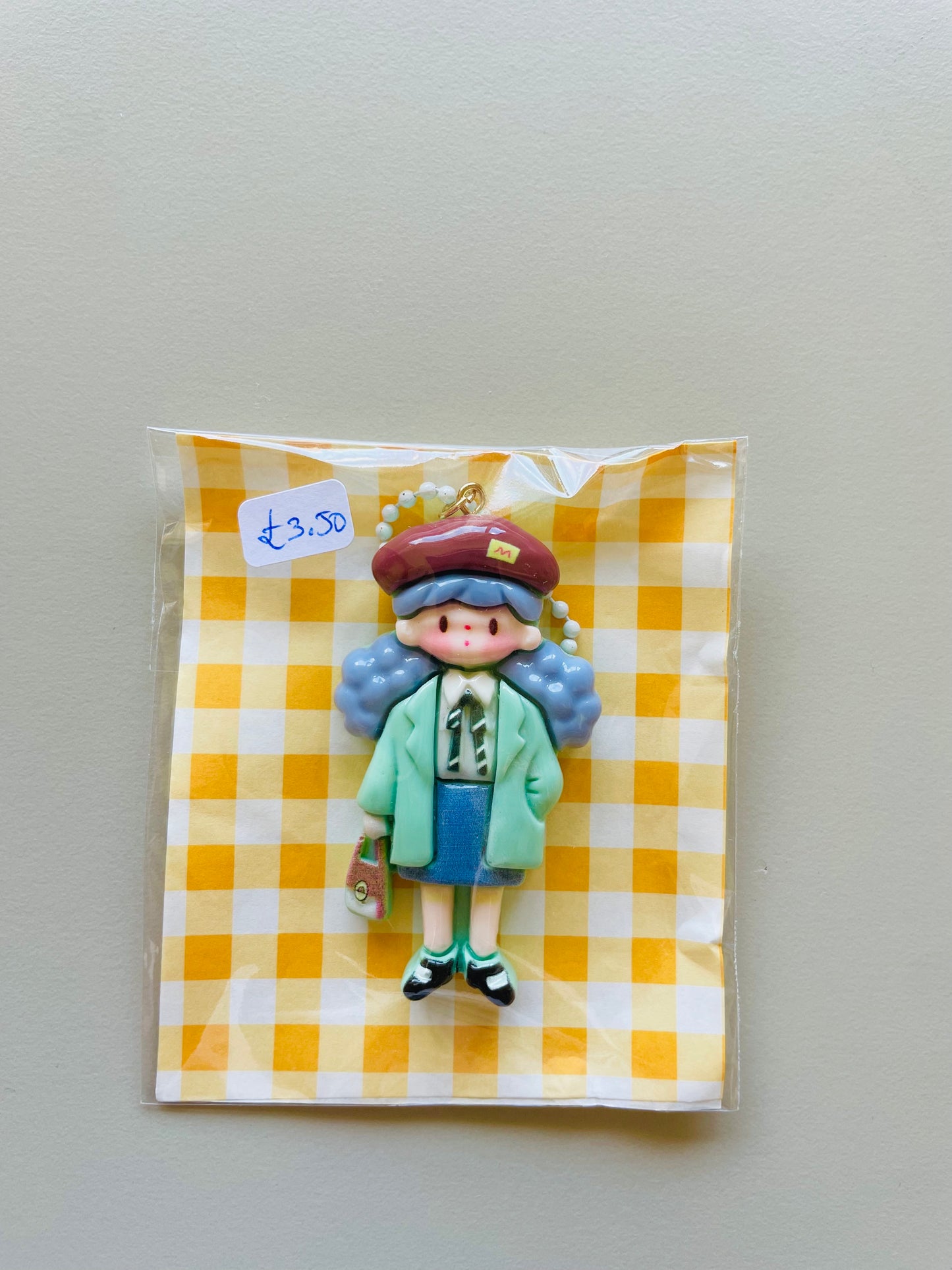 Zipper Charm - Emma Doll (gray/turquoise)