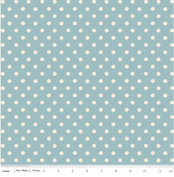 Cath Kidston® Signature Collection Button Spot Blue (C18374 - BLUE)