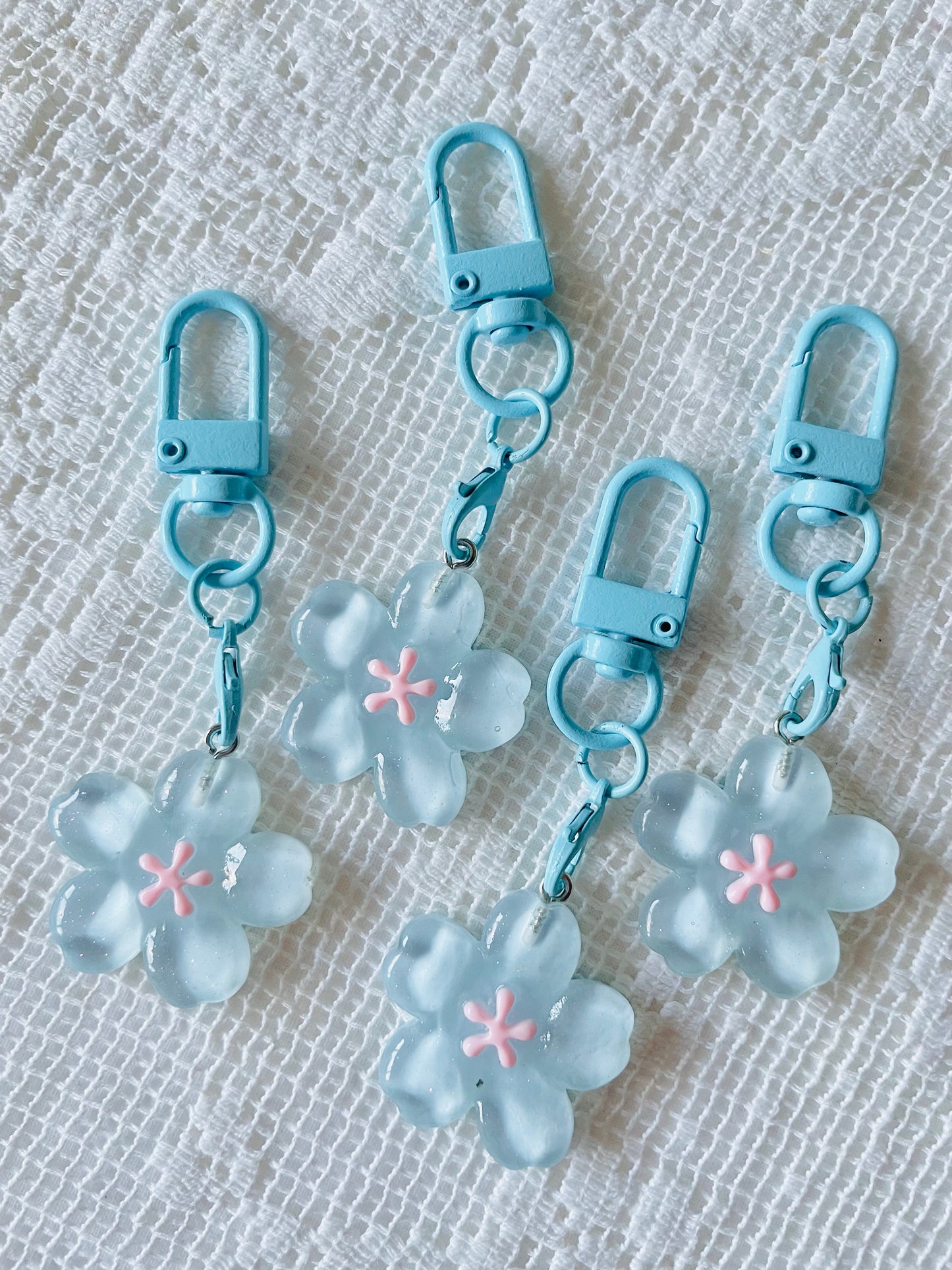 Zipper Charm - Cherry Blossom (blue)
