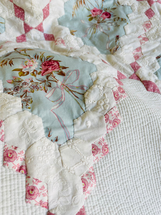 Quilted Fabric - off white (7mm) (extra wide)