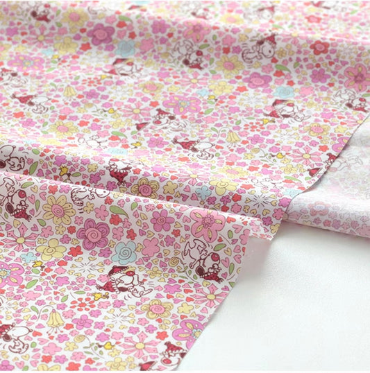 Liberty Japan+ Peanuts (snoopy) : Floral Delight (pink)