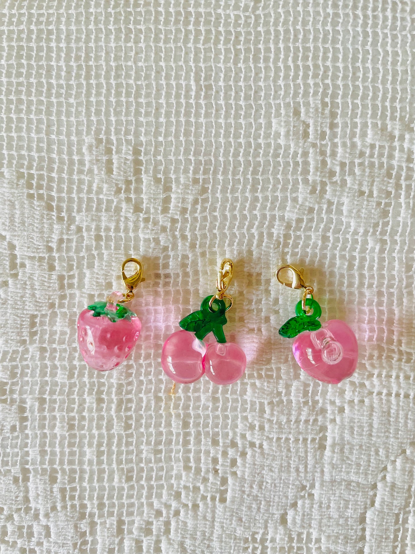 Zipper Charm - Classic fruit - pink bundle