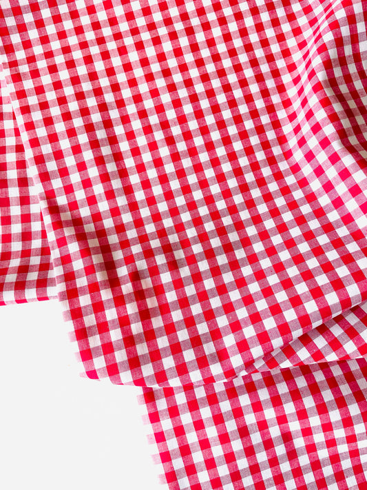 Gingham - red (7mm grid)