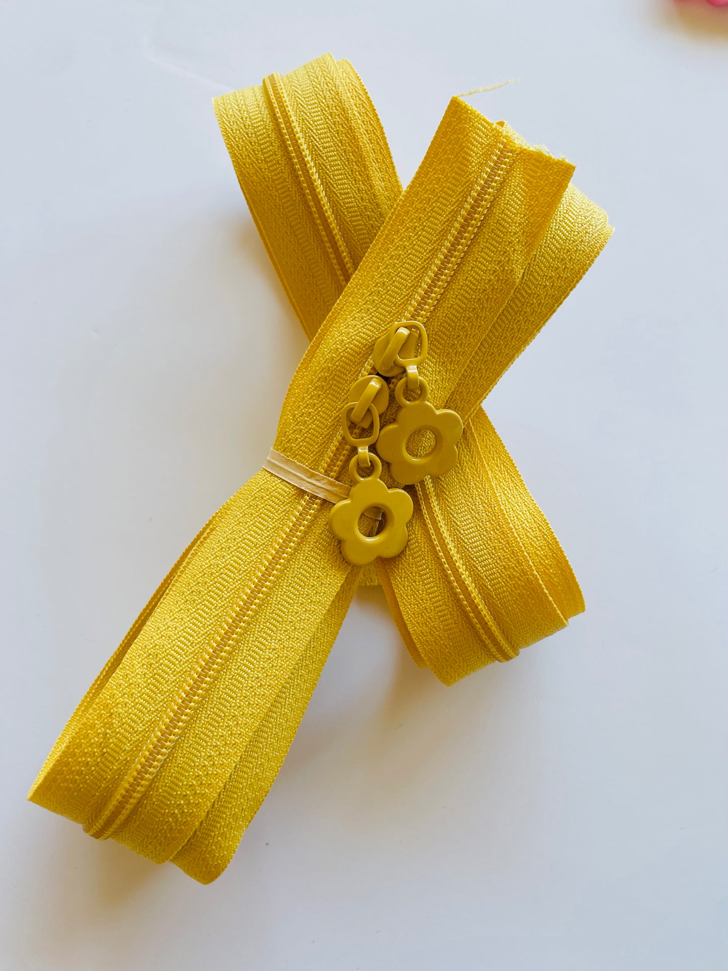 Continuous zipper set (mustard)
