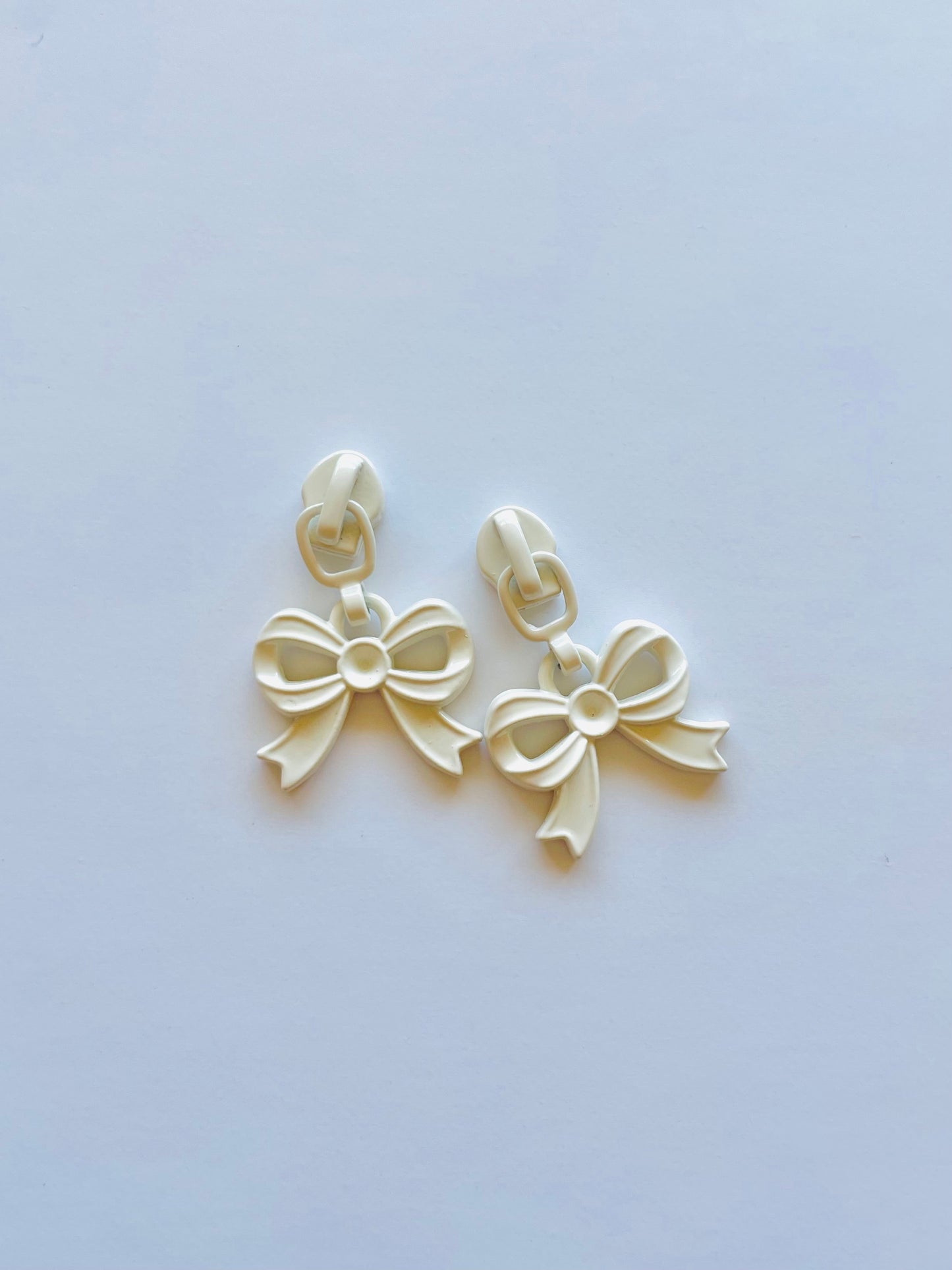 Continuous zipper slider set - Bow (white)