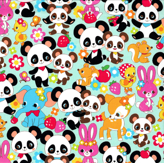 Panda and Friends (mint) (1/2meter)