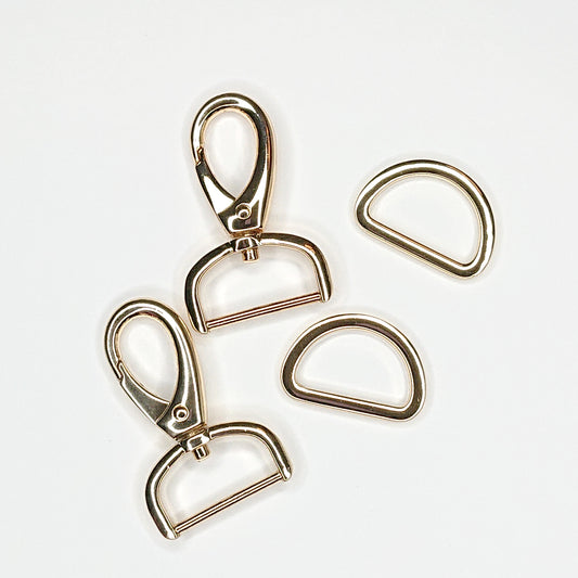 Swirl Snap Hook + D ring Bundle  (2.5cm inner width)