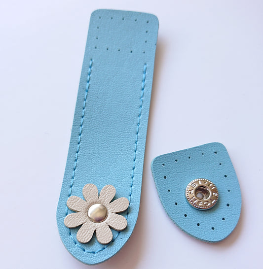 Wallet/Case Closure Snap Strap - Floral (Blue)