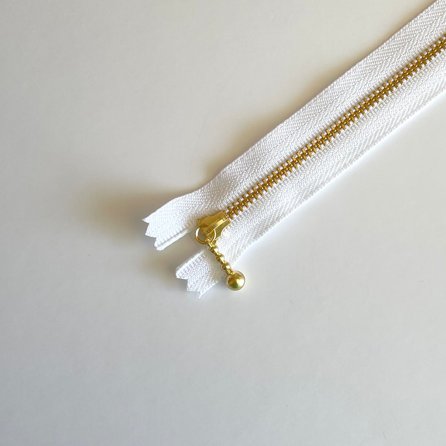 YKK Metalic Zippers with Water-drop Pull - White (12" - 30CM)