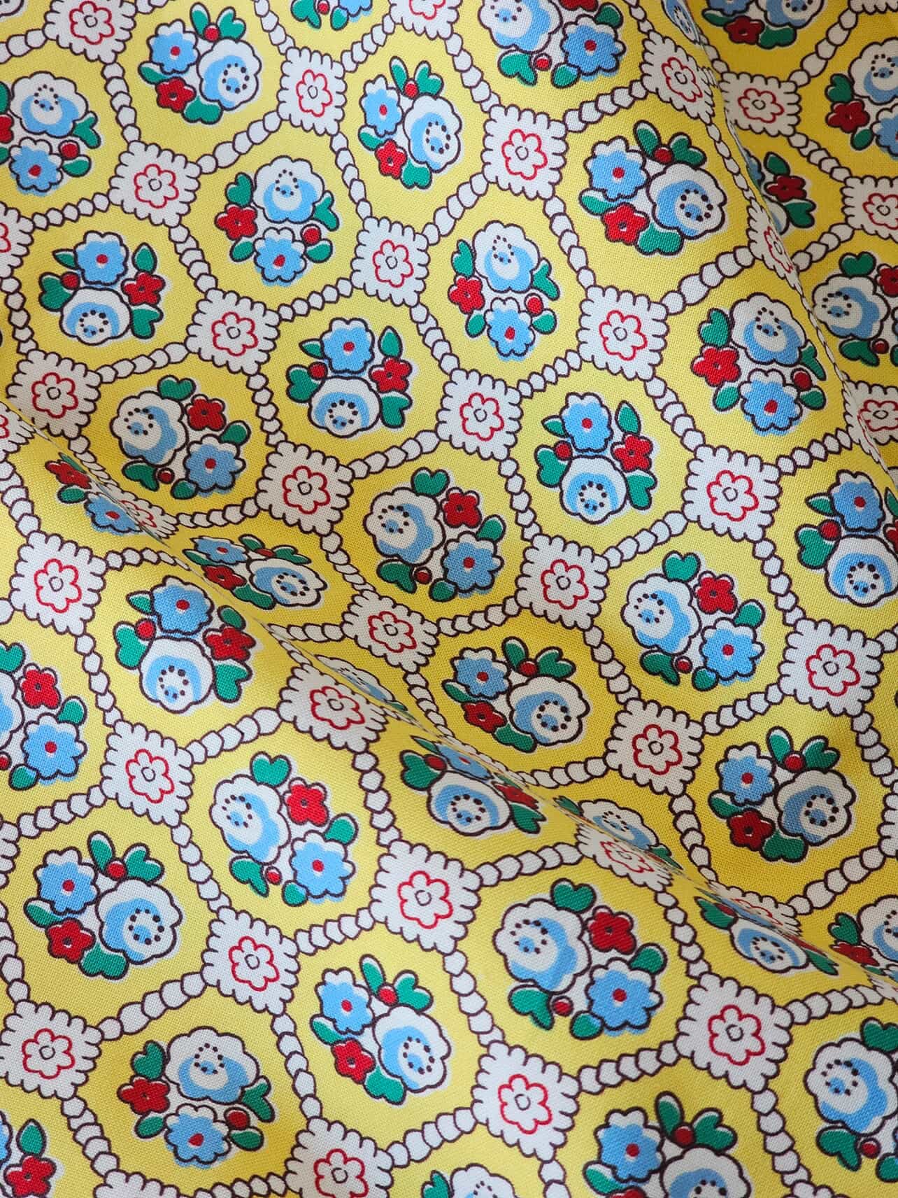 PRE ORDER - Feedsack by Momnson- flower lattice (yellow)