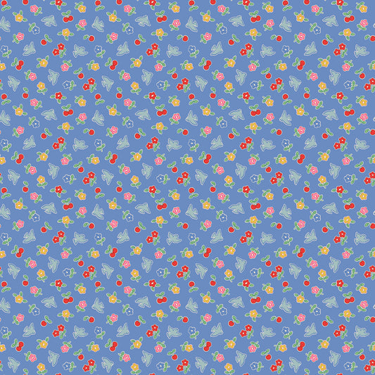 Bluebells and Buttercups - Cheery Bluebird Periwinkle