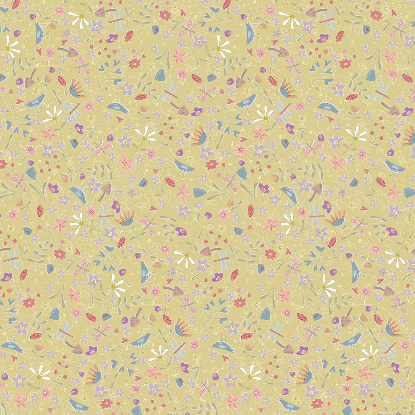!! PRE ORDER !! Flower meadow - DV7423 (yellow)
