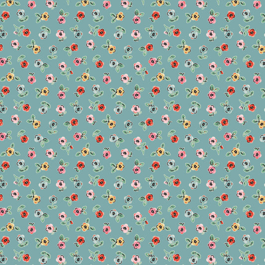 CHERRY FLORALS - blue