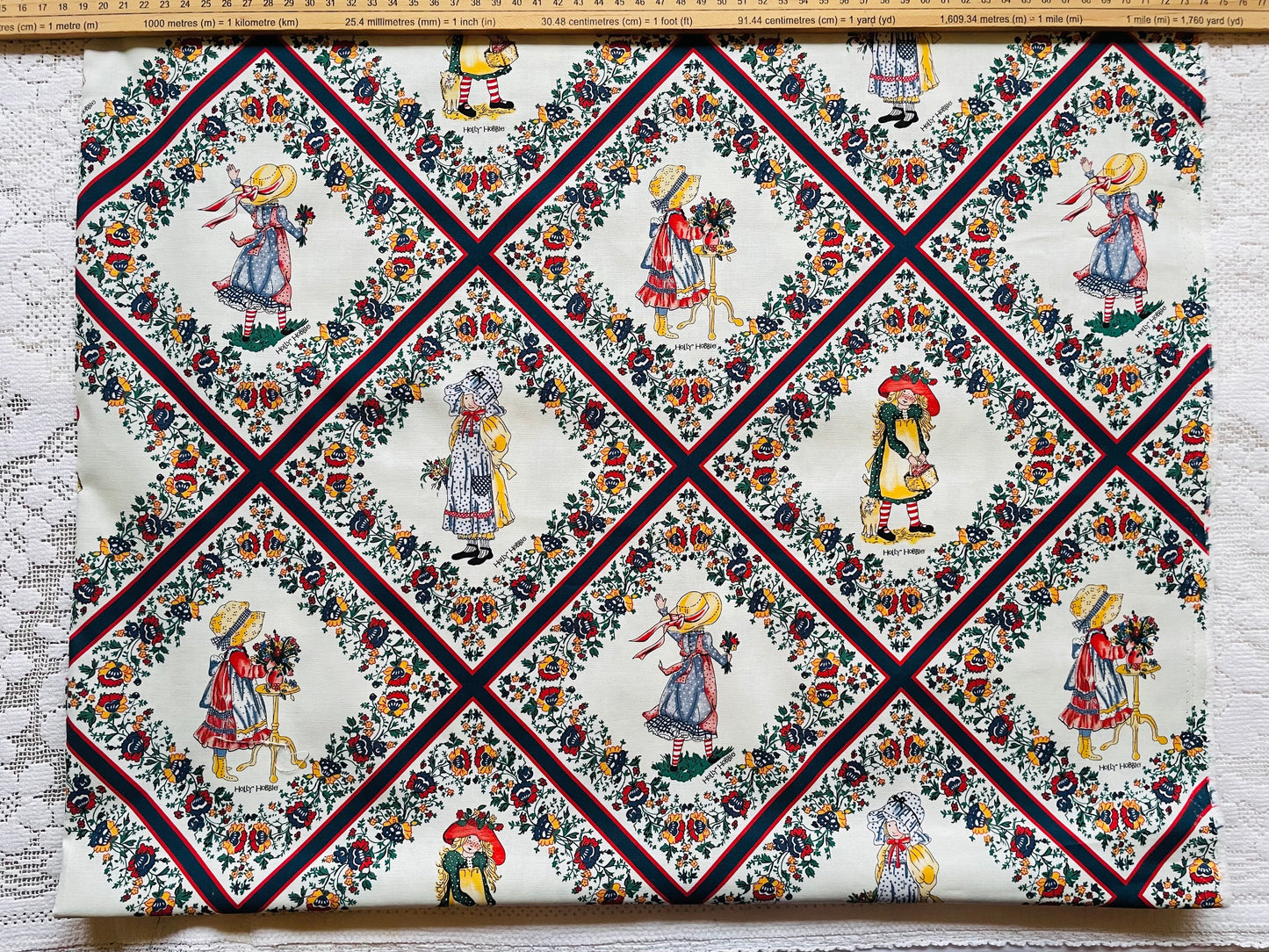 Novelty Holly Hobbies Lattice  (42cm x 110cm)