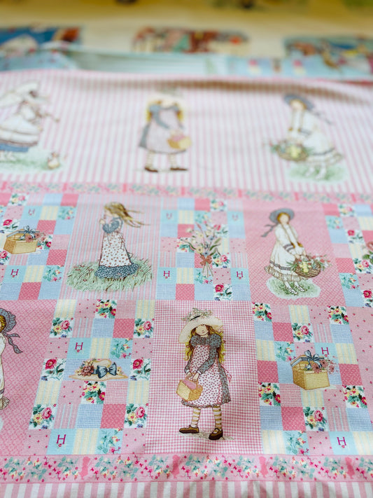 Holly Hobbies Panel - Girl with Summer Hat • Pink (40cm x 110cm)
