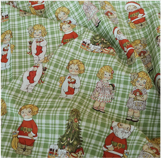 !! PRE ORDER !! Tomato Girl Doll - Christmas green (panel fabric 30cm x 110cm)