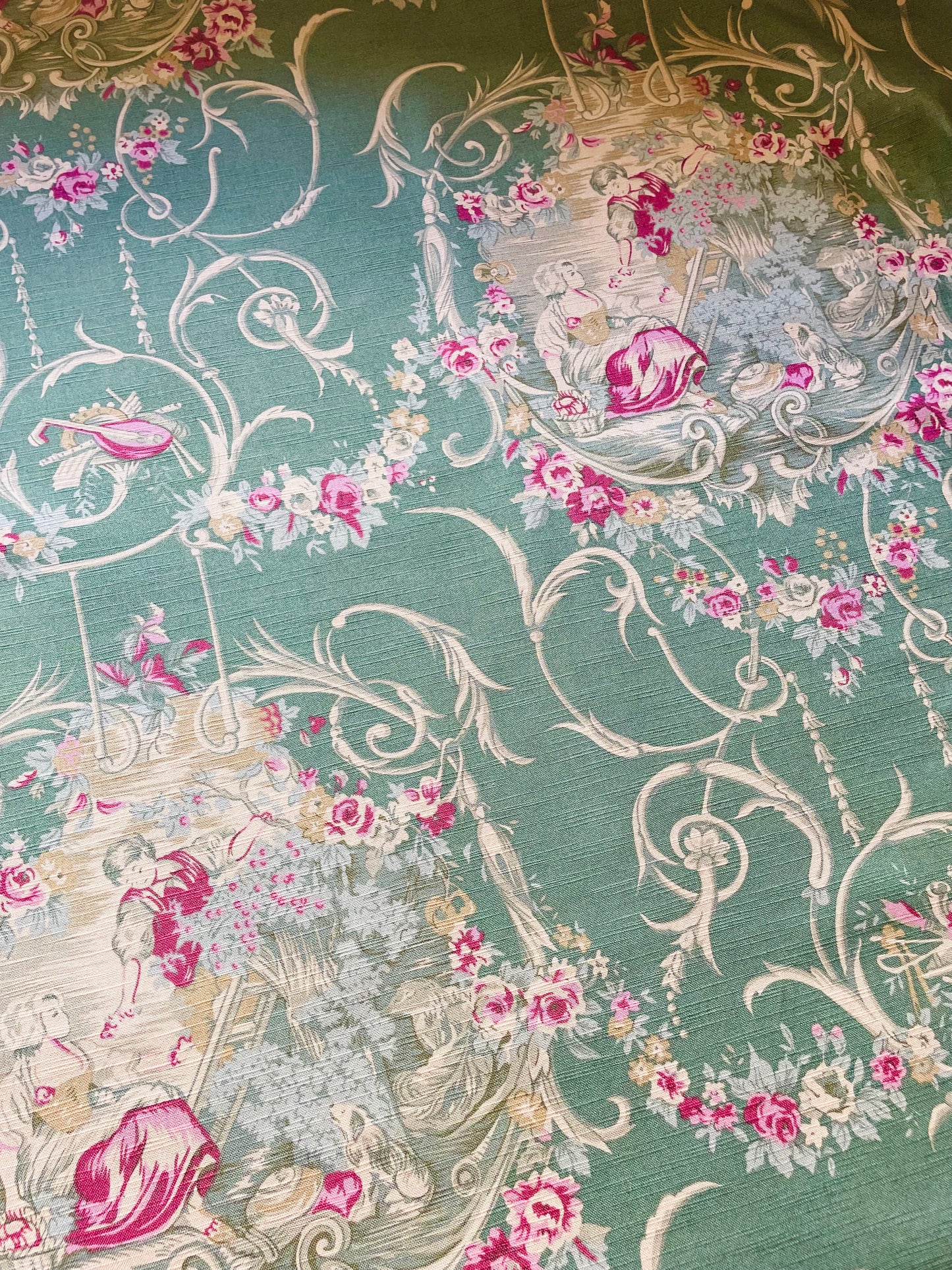 Vintage Toile De Jouy - Countryside Life (green)