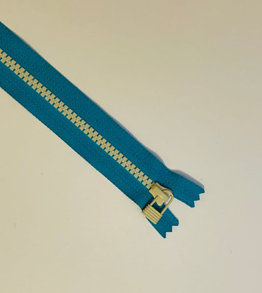 Vislon Zipper - Turquoise + Beige (20cm)