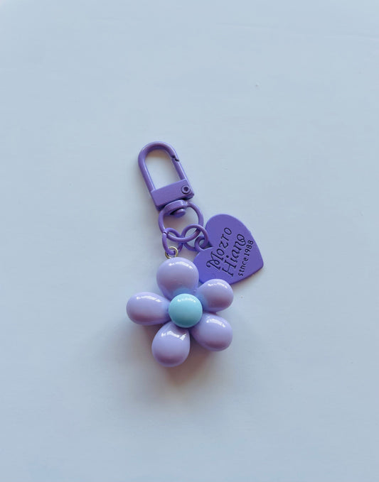 Zipper Charm - Flower & Love (purple)