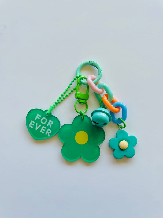 Zipper Charm - Forever Flower (green)