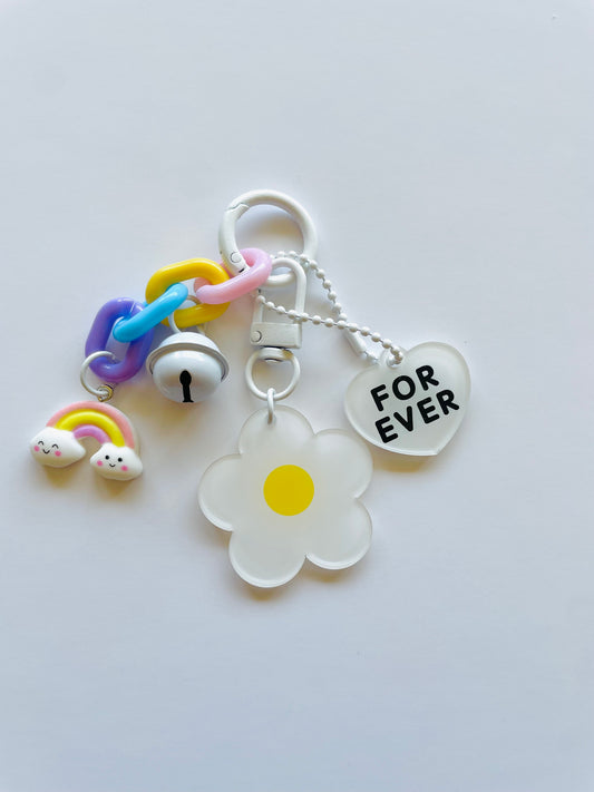 Zipper Charm -  Forever Flower (white)