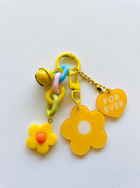 Zipper Charm -  Forever Flower (yellow)