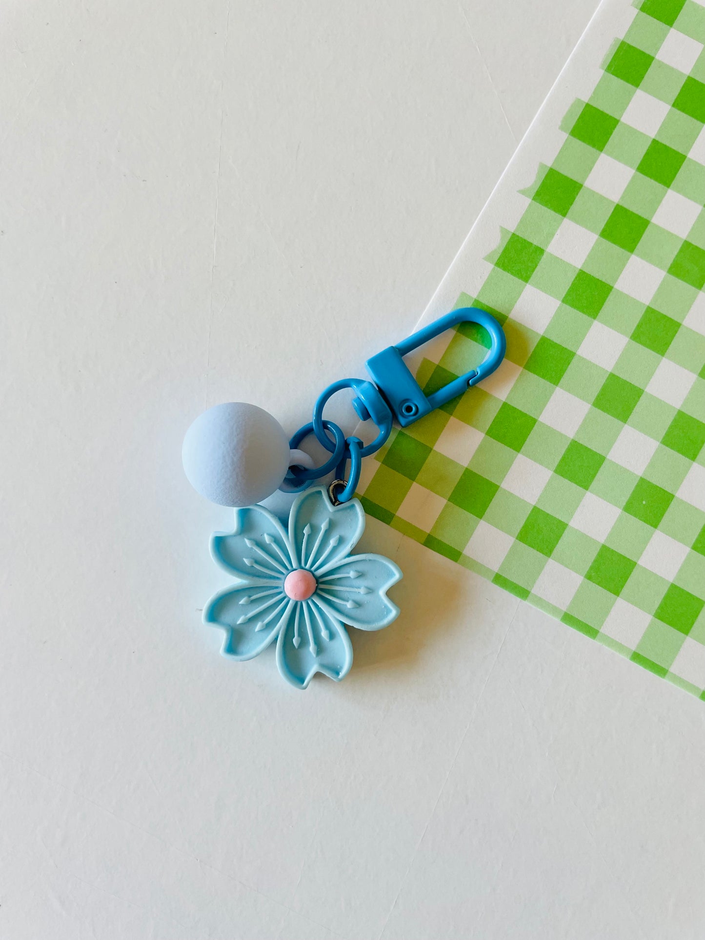 Zipper Charm -  Cherry Blossom (blue)