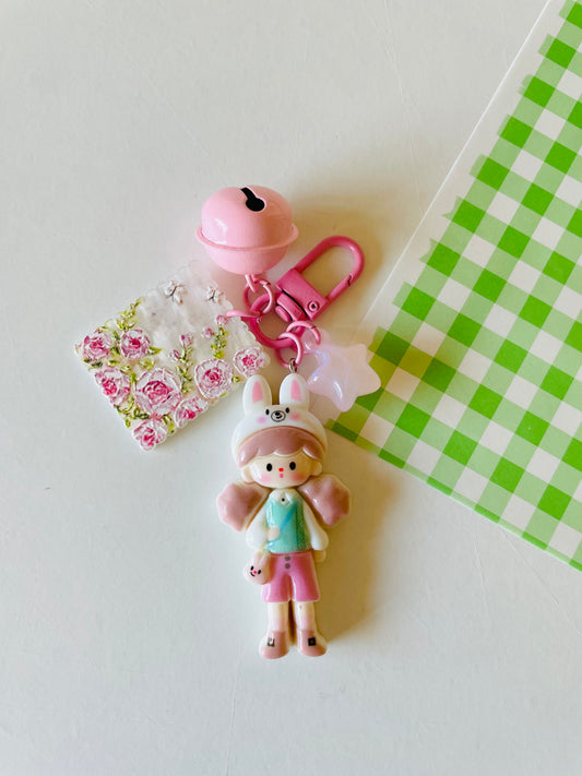 Zipper Charm -  lovely friend (pink)