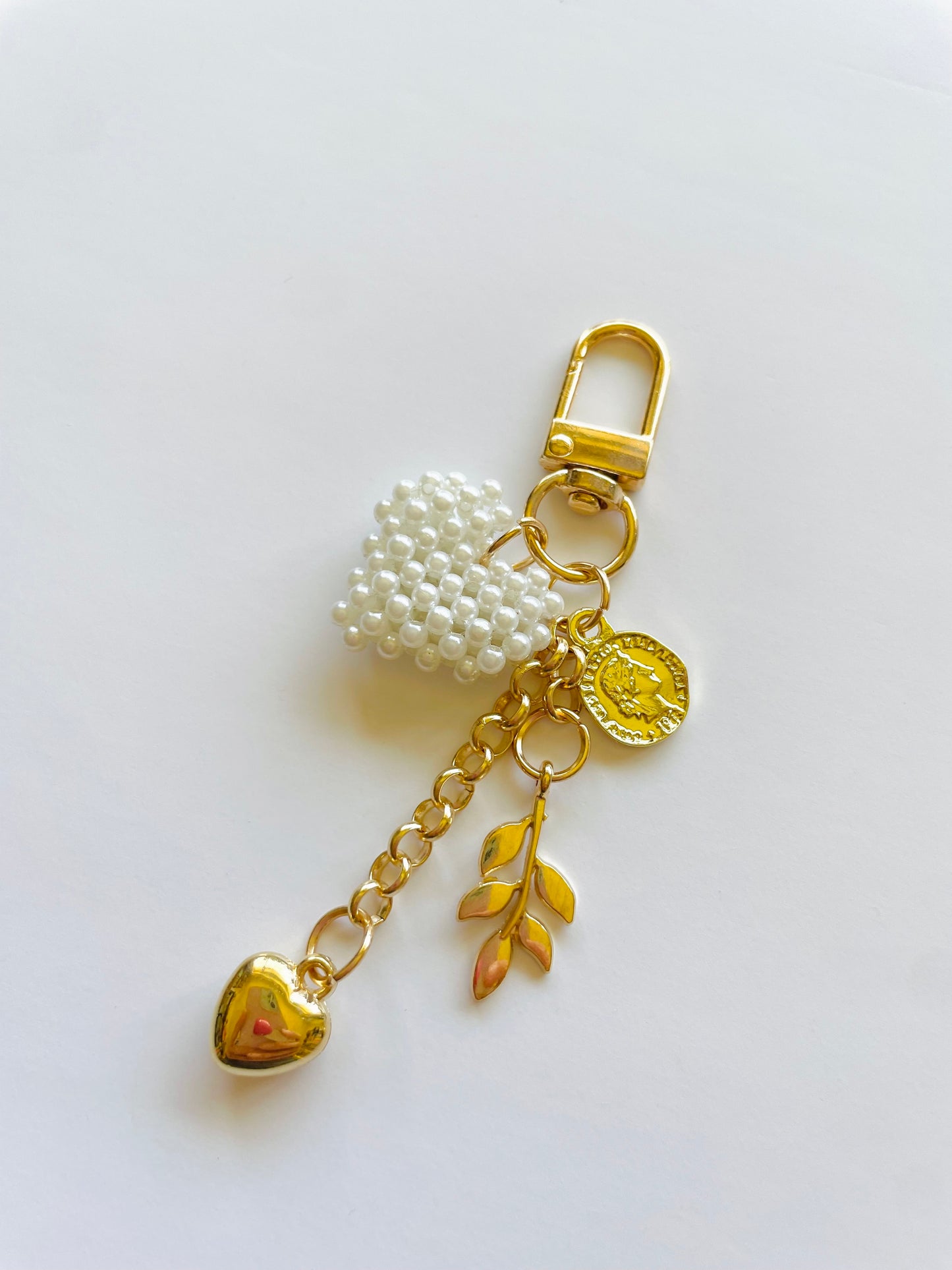 Zipper Charm - Pearl Heart