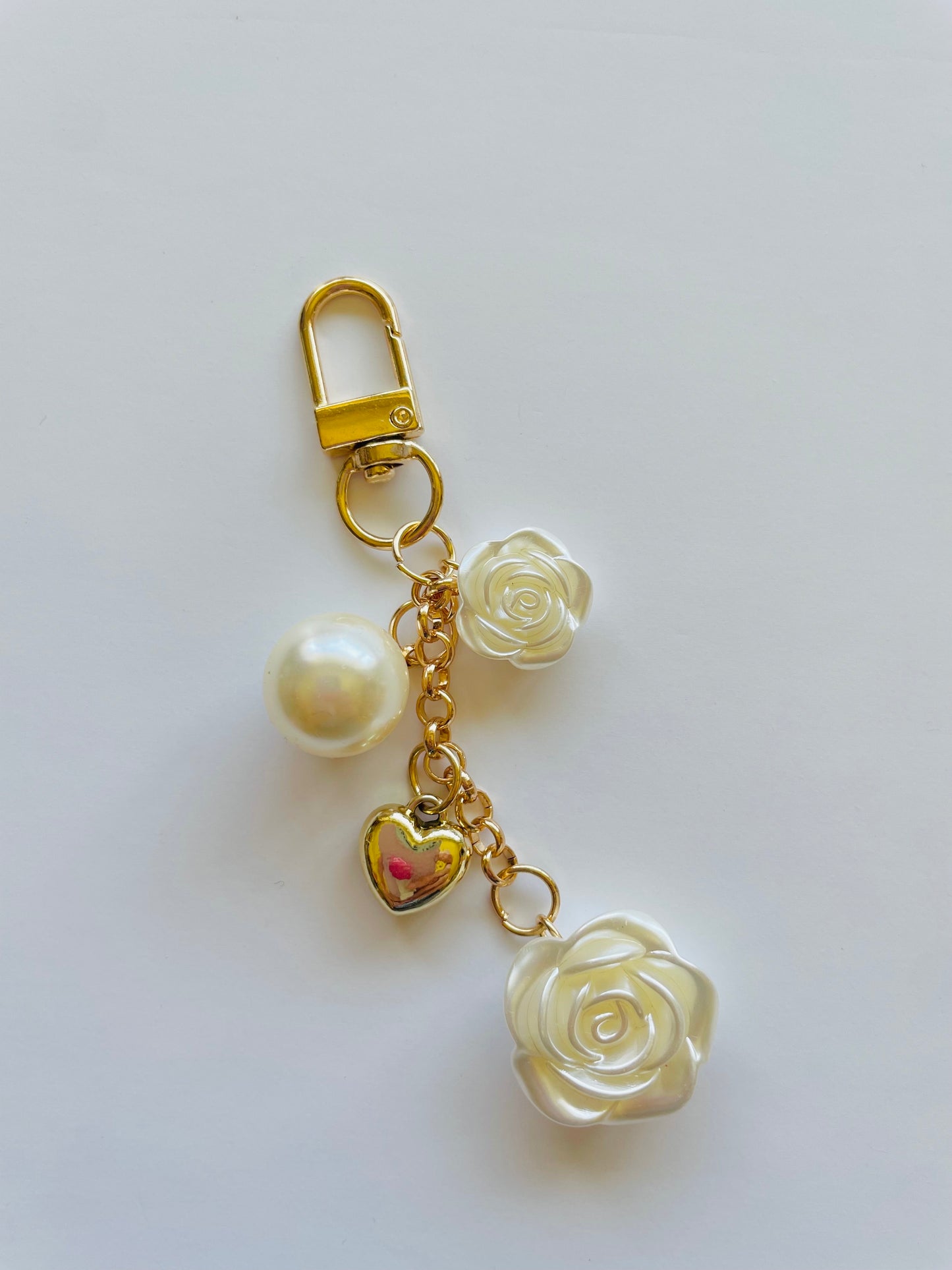 Zipper Charm -  Pearl Roses