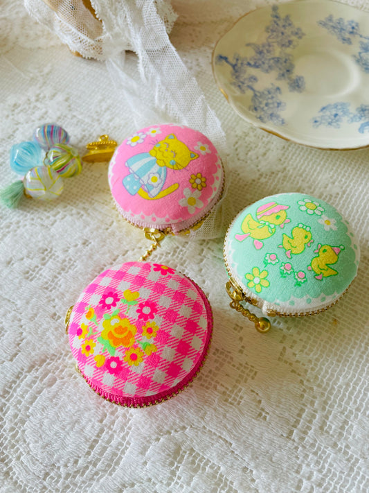 Sewing Kit - Mini Macaron Purse - Antique Pink set