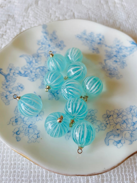 Zipper Charm - candy ball (blue frost)