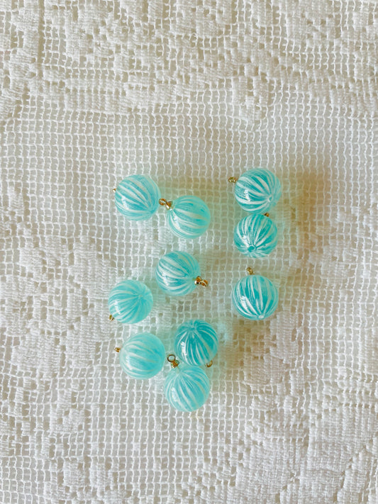 Zipper Charm -  candy ball (blue frost)