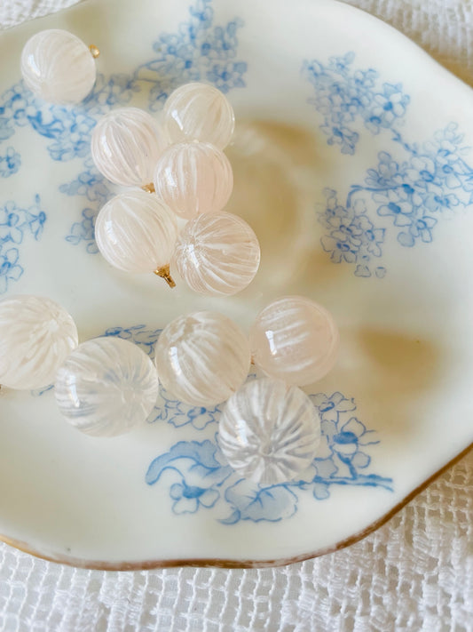Zipper Charm -  candy ball (white frost)