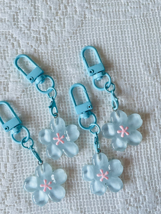 Zipper Charm -  Cherry Blossom (blue)
