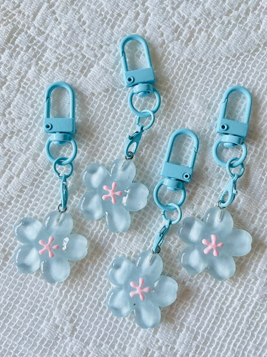 Zipper Charm -  Cherry Blossom (blue)
