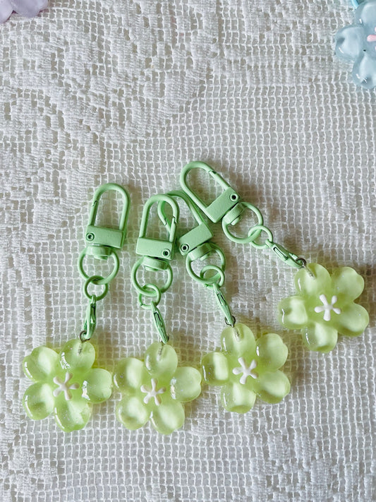 Zipper Charm -  Cherry Blossom (green)