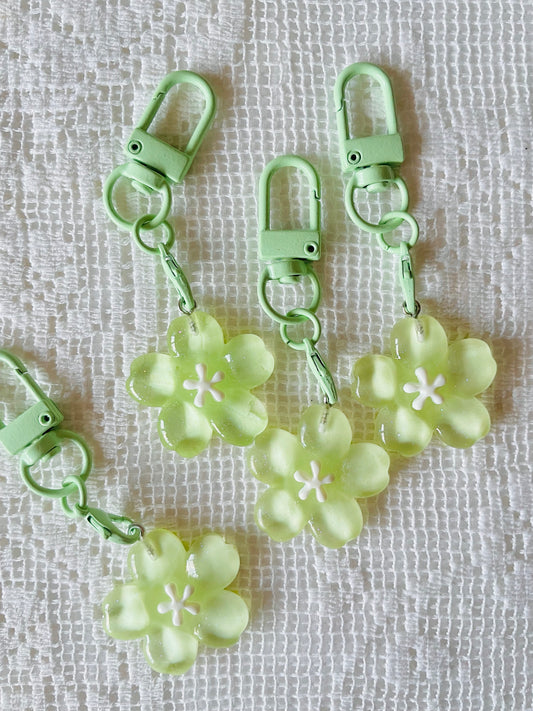 Zipper Charm -  Cherry Blossom (green)