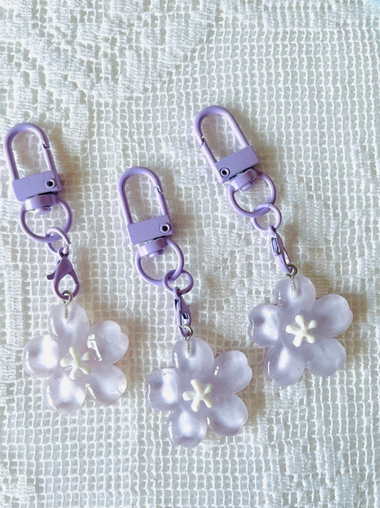 Zipper Charm -  Cherry Blossom (lilac)