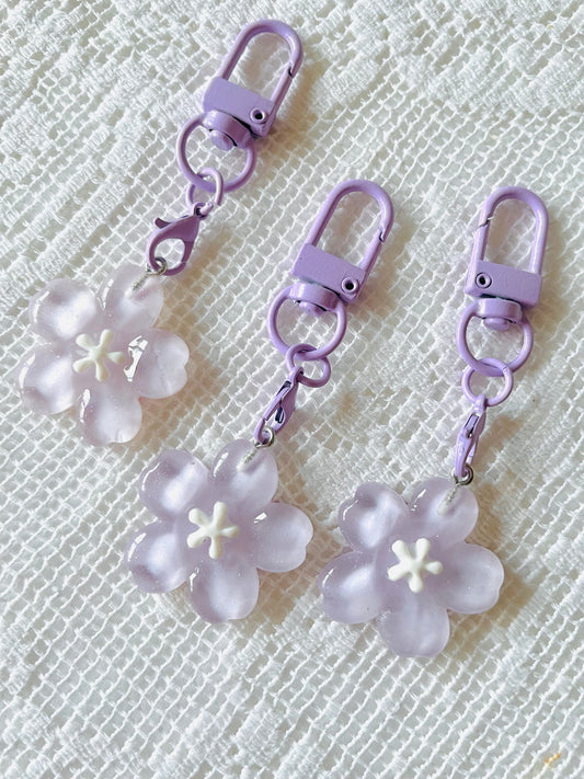 Zipper Charm -  Cherry Blossom (lilac)